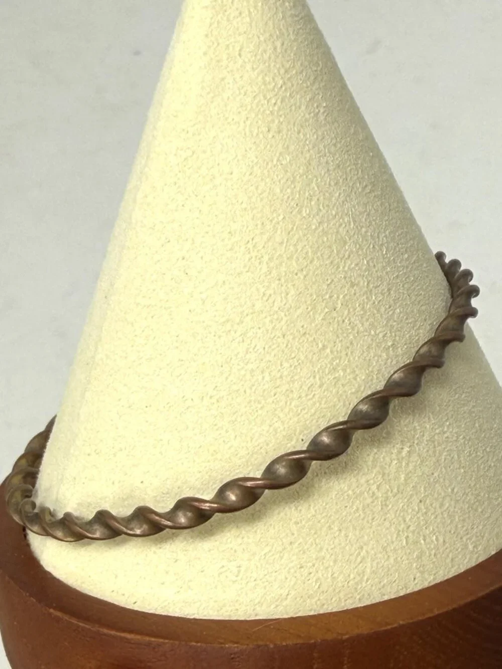 Vintage Woman’s Bangle Bracelet 8” Twisted Solid Copper 10.4 grams